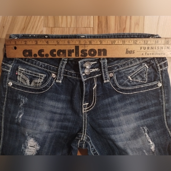 Vigoss Skinny Low Rise Straight Leg Jeans Women's Size 3/4W 33L - Picture 10 of 11